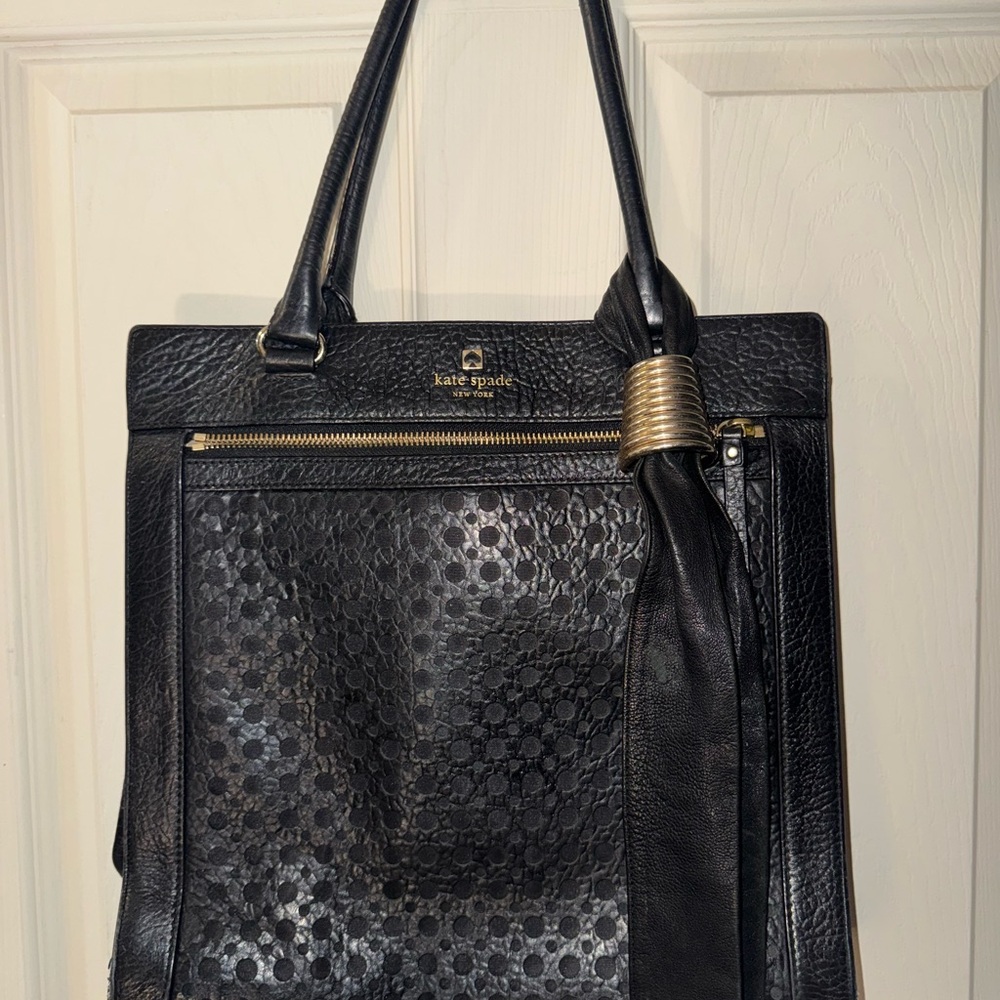 Kate Spade Black Leather Tote Bag